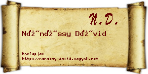 Nánássy Dávid névjegykártya