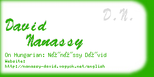 david nanassy business card